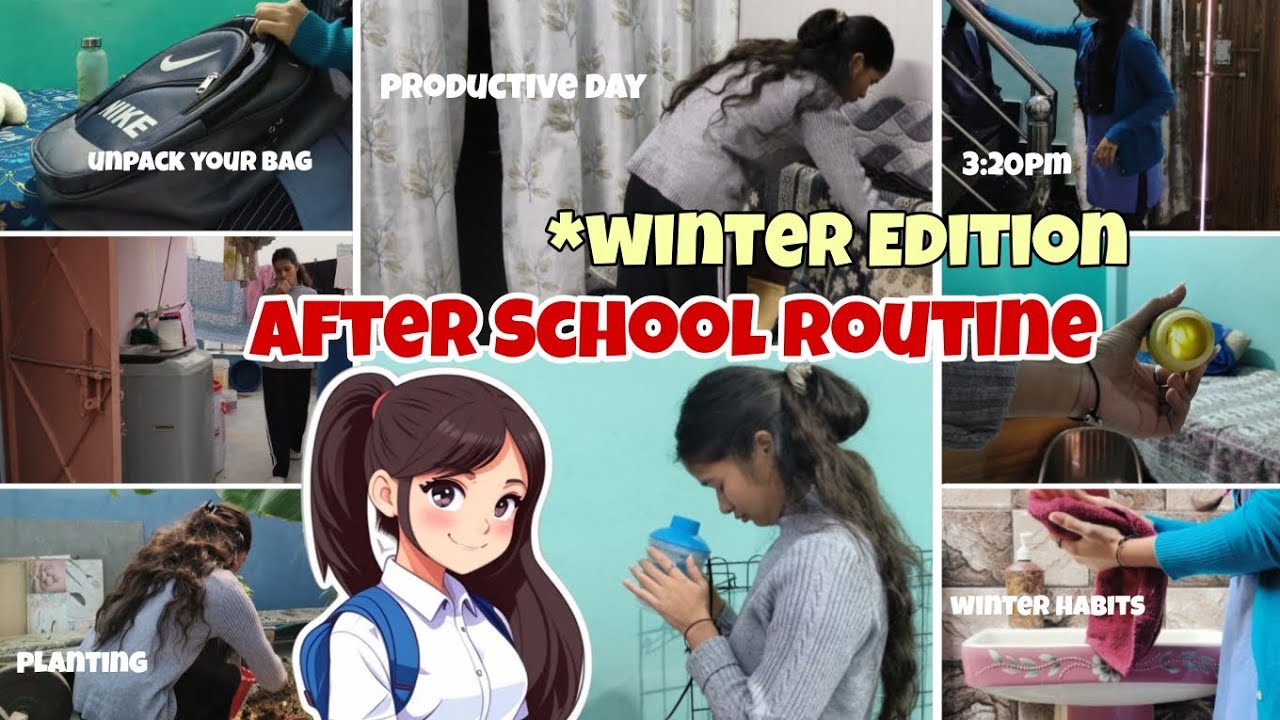 WINTER AFTER SCHOOL ROUTINE🌨️🎒| Unpack Your Bags+ Productive & Healthy Habits😍#school #afterschool