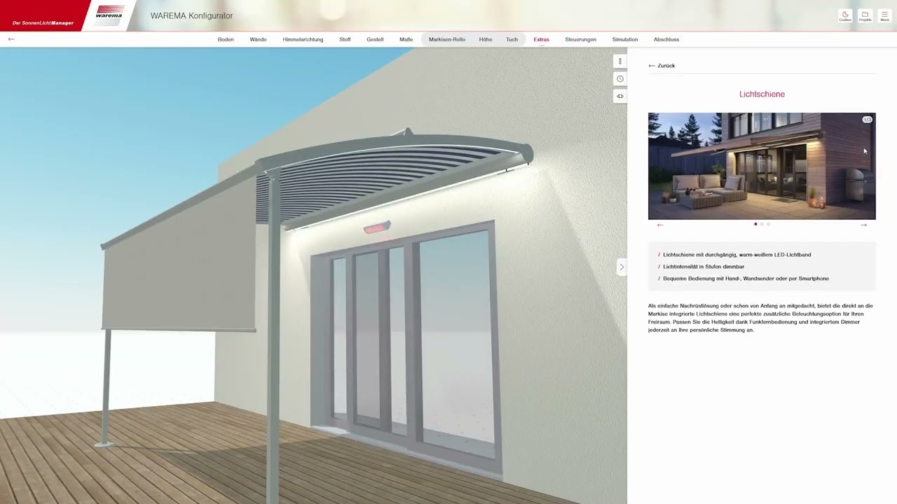 Der WAREMA Markisen 3D-Konfigurator | erstellt mit NeoSpace