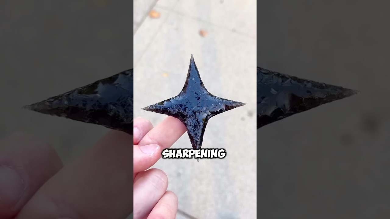 Making Sharp Obsidian Ninja Stars #shorts #obsidian #facts