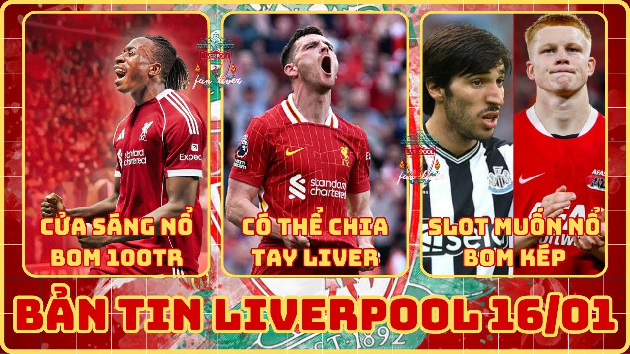 TIN LIVERPOOL 16/01: SÁNG CỬA NỔ BOM TẤN YAN DIOMANDE, NHẮM BOM TẤN SMIT & TONALI, ROBERTSON RỜI ĐI