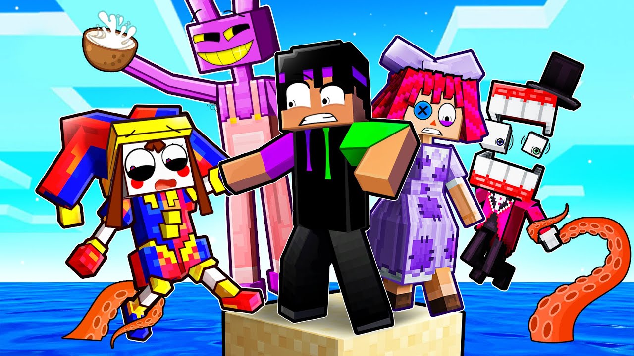 Locked on ONE ISLAND BLOCK with POMNI, JAX, RAGATHA, and CAINE! (The Amazing Digital Circus)