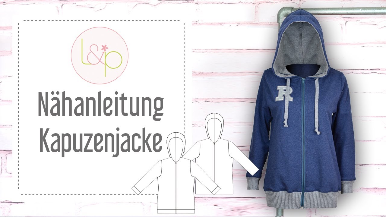 Nähanleitung lillesol Kapuzenjacke - ein Sweat-Jacke mit Kapuze und Reißverschluss nähen