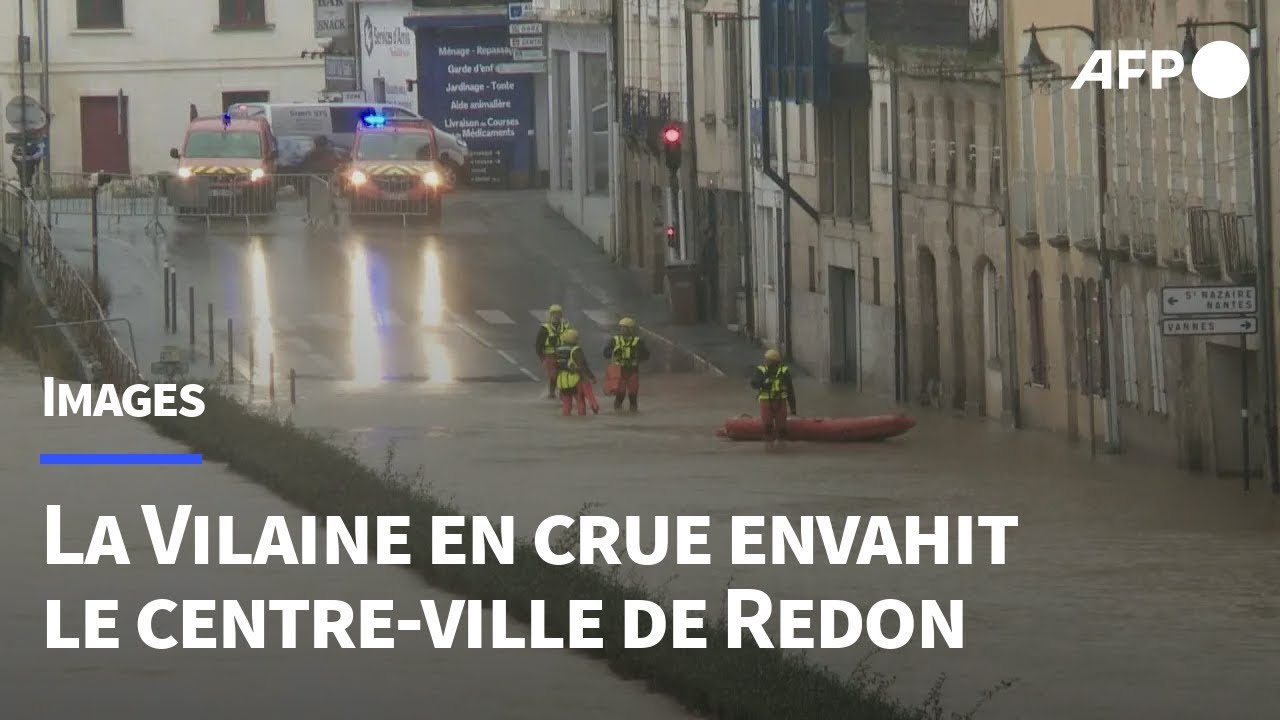 Crues: Redon sous l'eau, les inondations aggravées par un nouvel épisode pluvieux | AFP Images