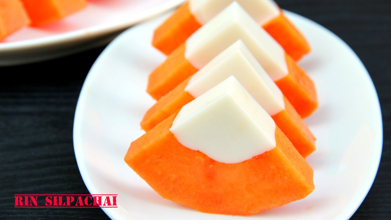 How to make Papaya Coconut Panna Cotta! วุ้นกะทิมะละกอ สูตรฮ่องกง หอมสดชื่น 木瓜椰奶凍