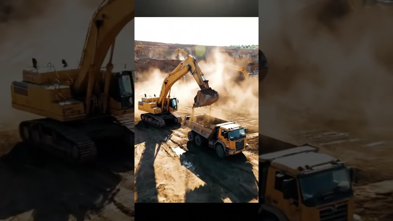 Massive Excavators & Dump Trucks: Earthmoving Power in Action! 🏗️💨