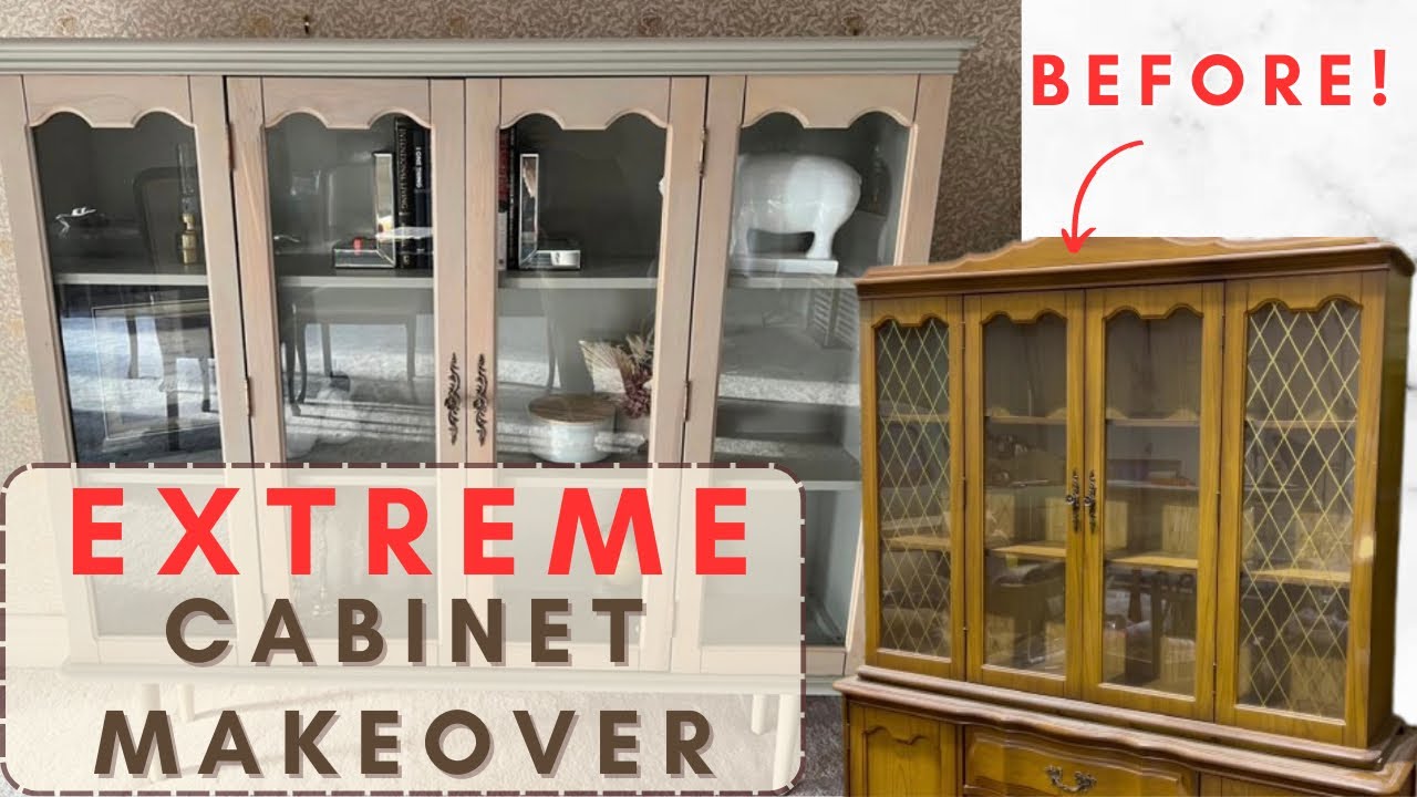 DRASTIC Furniture Makeover: Old Hutch to Modern Cabinet | DIY Painted Furniture Flip
