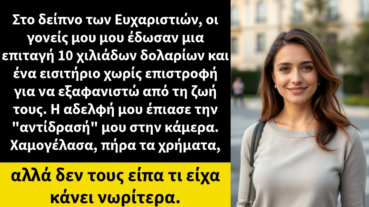 Στο δείπνο των Ευχαριστιών, οι γονείς μου μου έδωσαν μια επιταγή 10 χιλιάδων δολαρίων και ένα