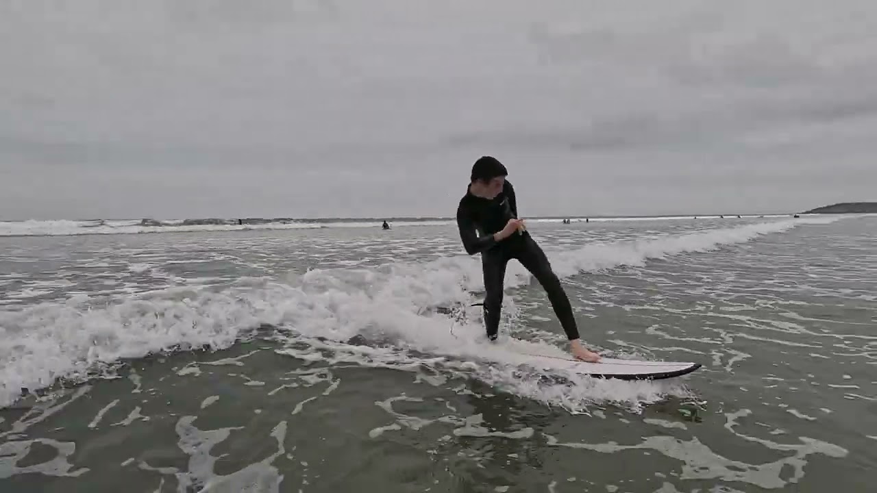Sarah Bodyboading 2025 in Gower.