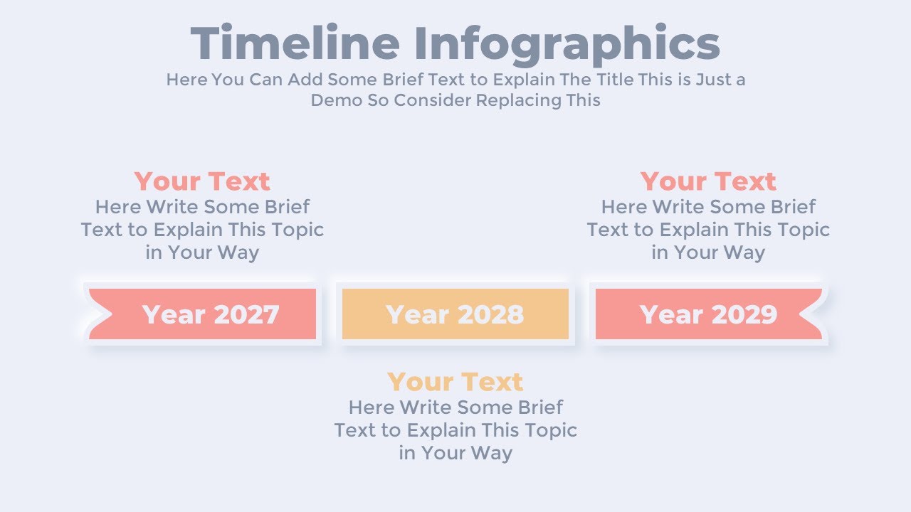 Free 3 Step Infographic Timeline Layout for PowerPoint