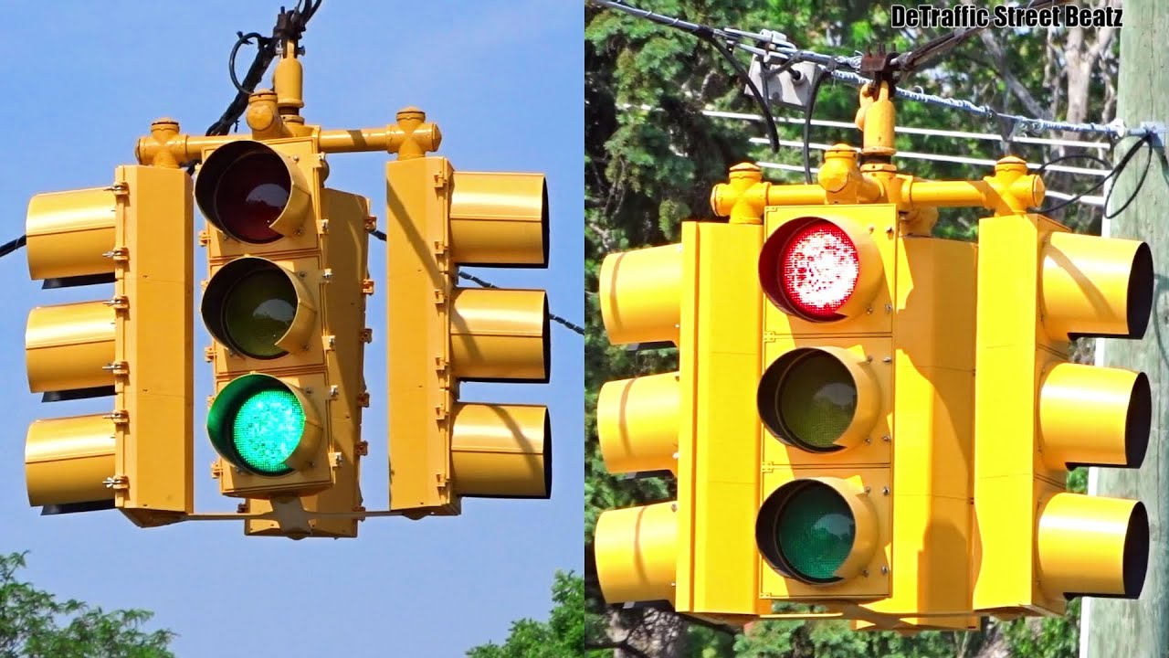 4 Way Intersection With New 8 Inch Econolite Traffic Lights | Fenkell & W Outer Dr