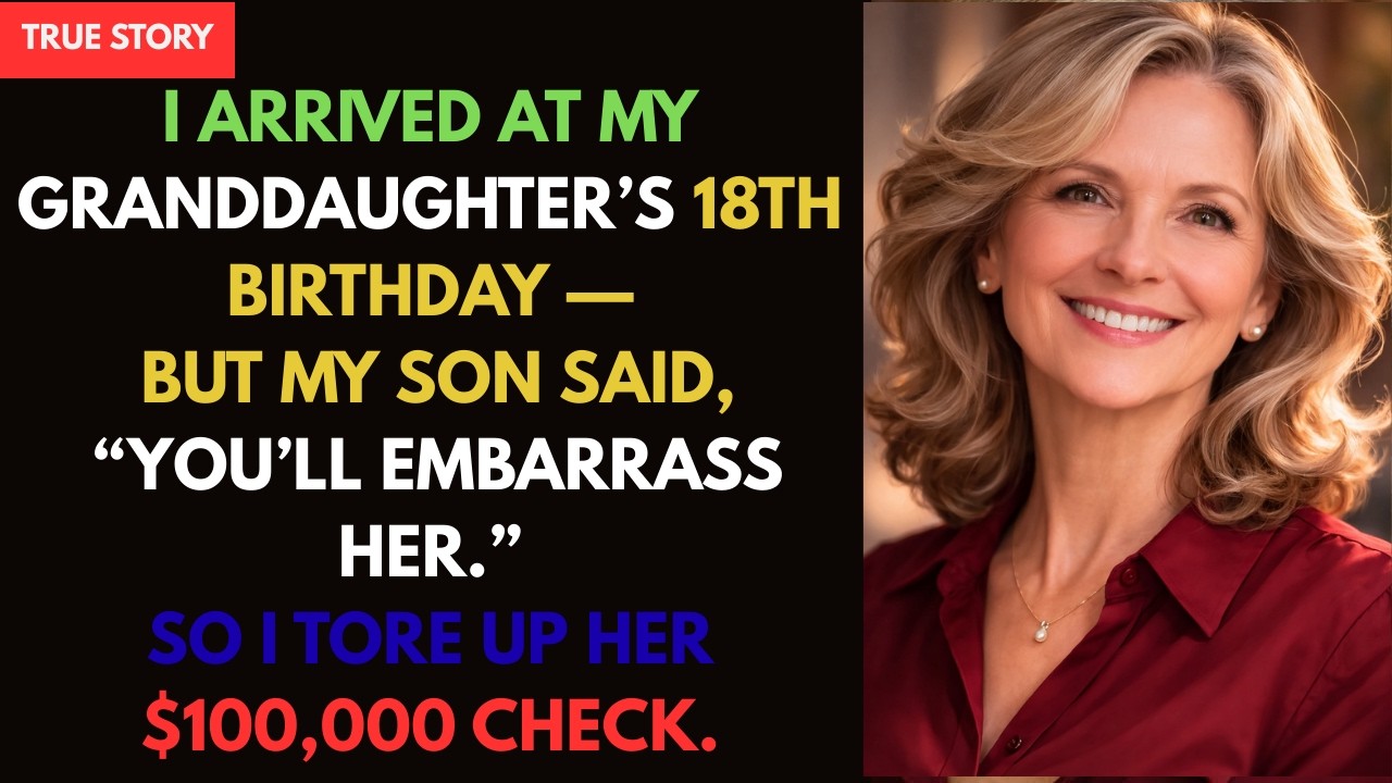 I attended my granddaughter’s 18th birthday, but my son said I’d shame her—so I tore up her $100...