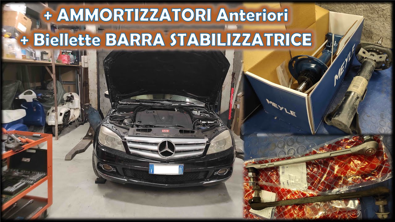 AMMORTIZZATORI Anteriori SCOPPIATI e BIELLETTE Barra Stabilizzatrice USURATE - Mercedes C W204