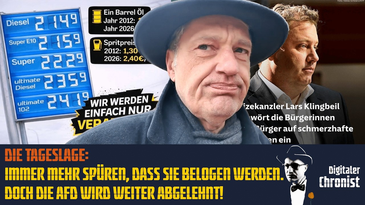 Die Tageslage: Immer mehr sp&uuml;ren, dass sie belogen werden. Doch die AfD wird weiter abgelehnt!