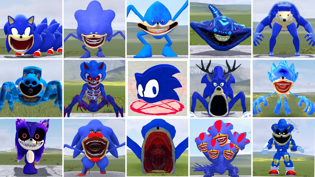 I PLAYED DEATHMATCH GAME WITH ALL SONIC TAPES FAMILY VS SEA EATER WORM SONIC in Garry's Mod!