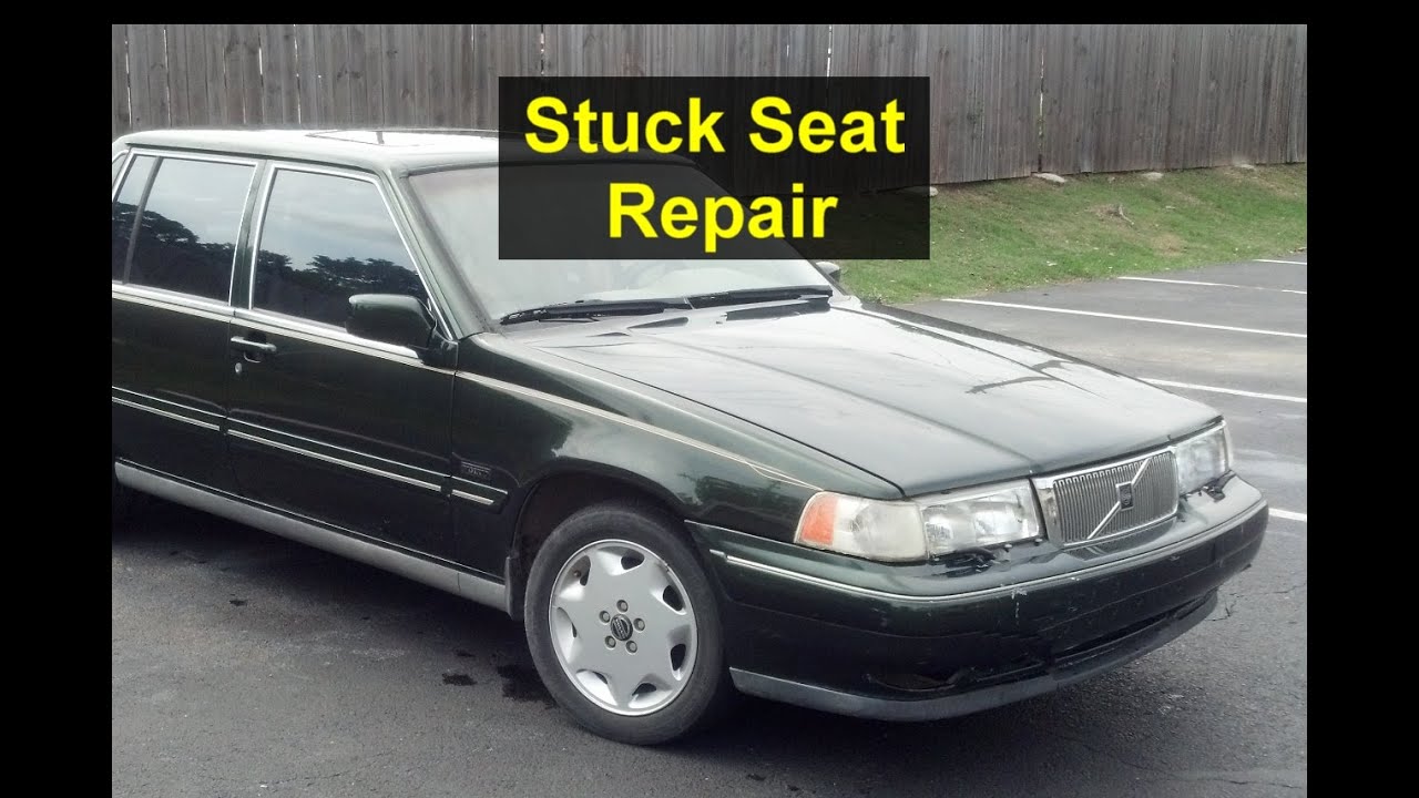 Power seat stuck, binding, one side, forward / back travel, also removal, Volvo 960, S90, V90 - VOTD