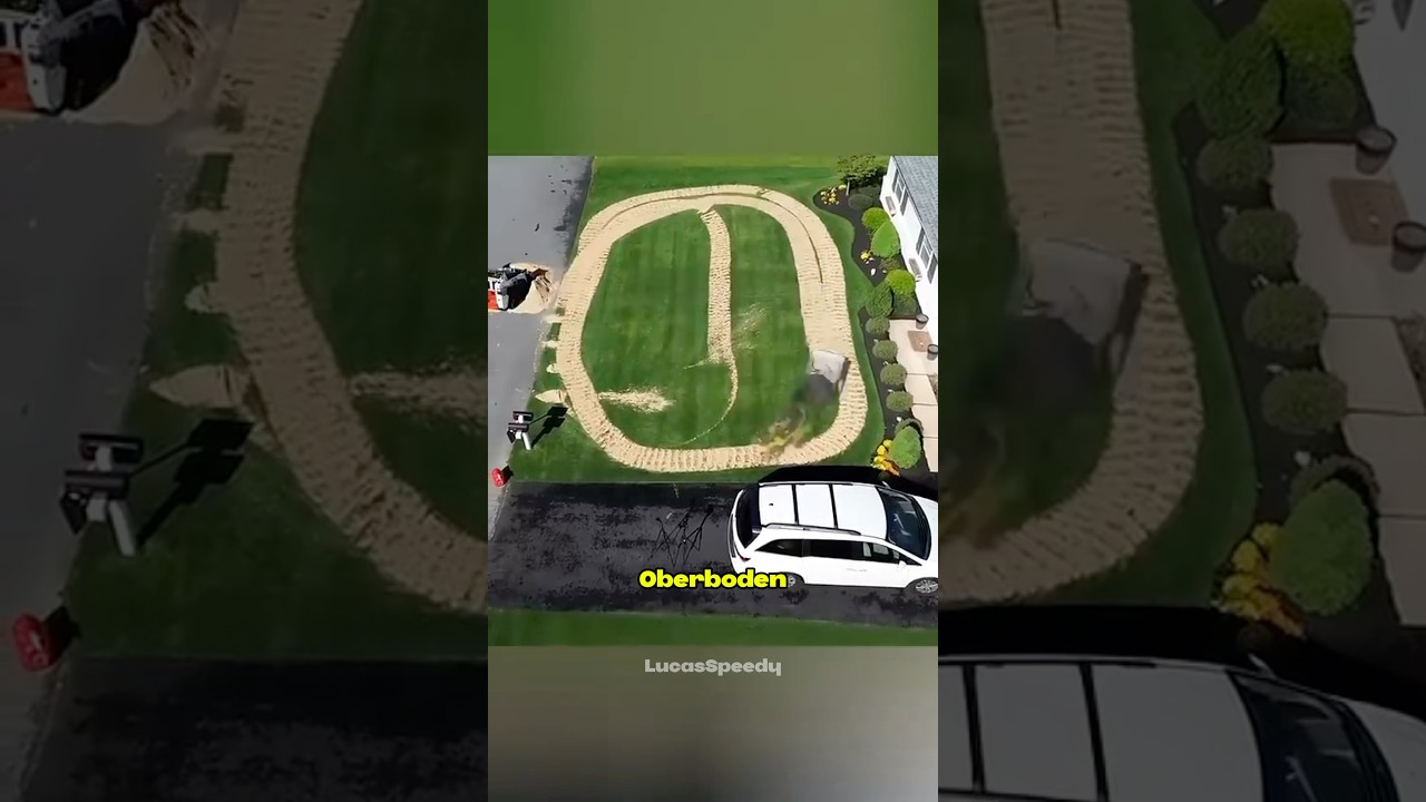 Warum kippt er Sand auf seinen perfekten Rasen? 😳