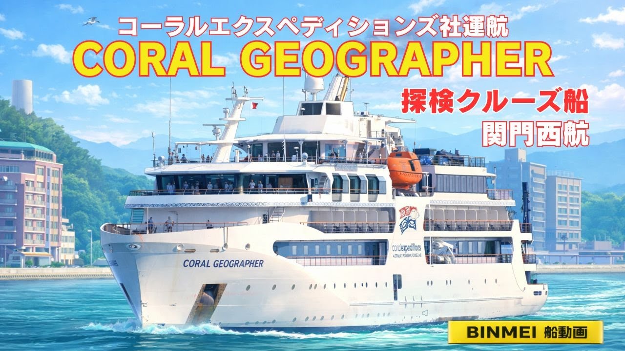 CORAL GEOGRAPHER - コーラル・エクスペディションズのクルーズ船門司入港 Coral Expeditions operated, cruse ship