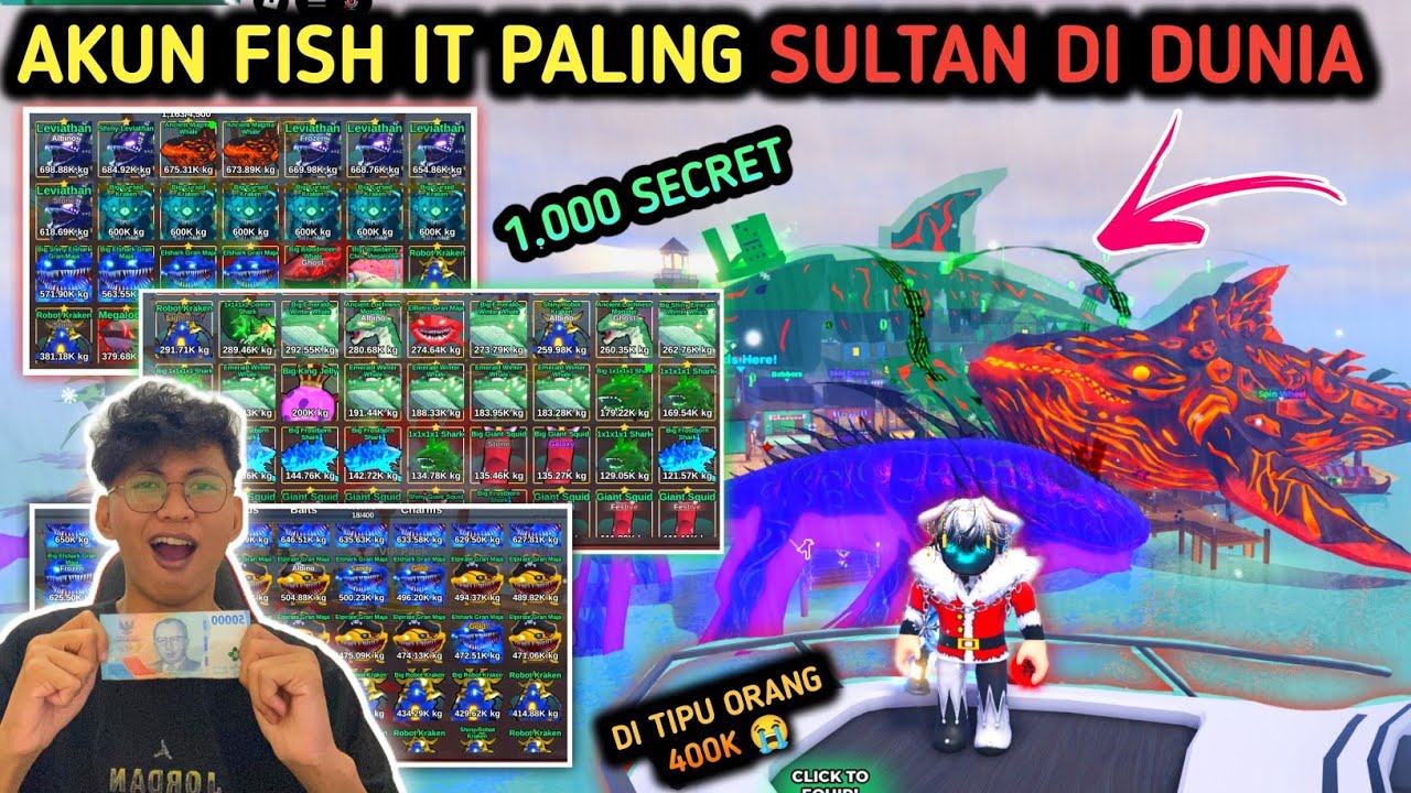 GUA DITIPU 400Rb 😭‼️GUA BELI 1000 SECRET FISH IT - Ternyata ada Ikan Secret Langka Coyy - Roblox