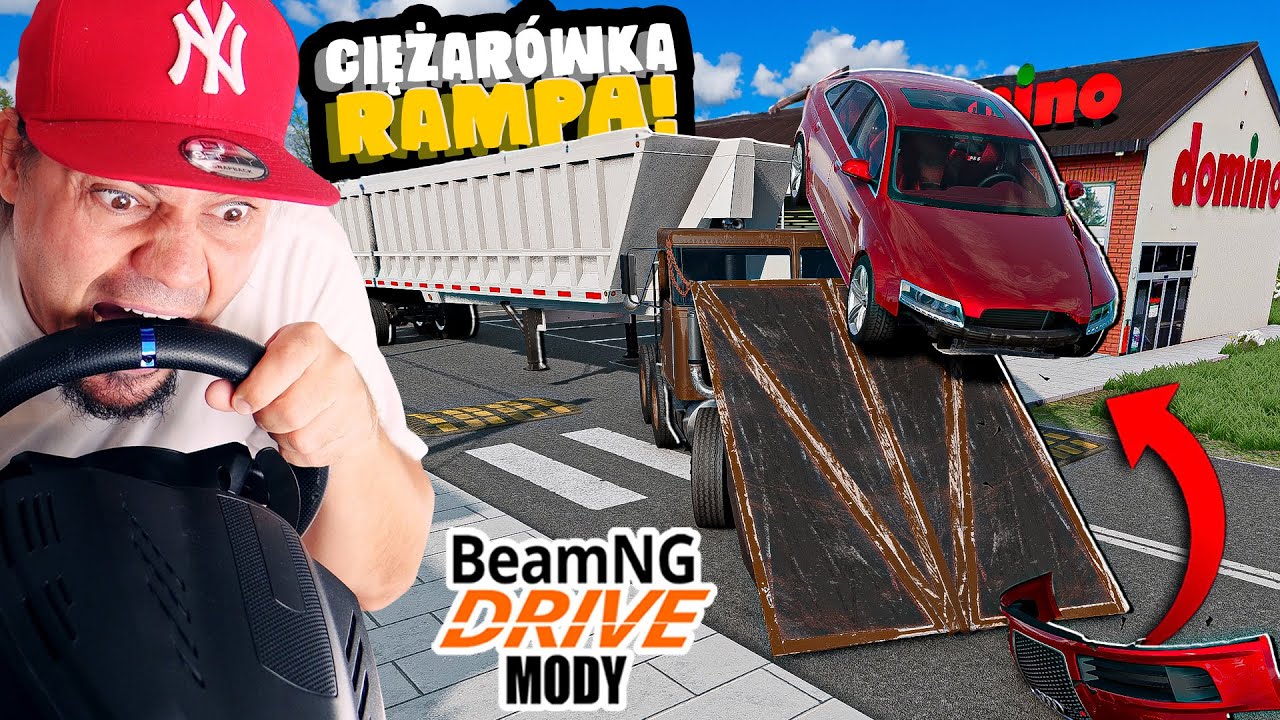 🏎️ POLSKI ROZPIERDZIEL! *Ciężarówka Rampa* vs *Samochody* na POLSKIM OSIEDLU! | Beam.NG Mody