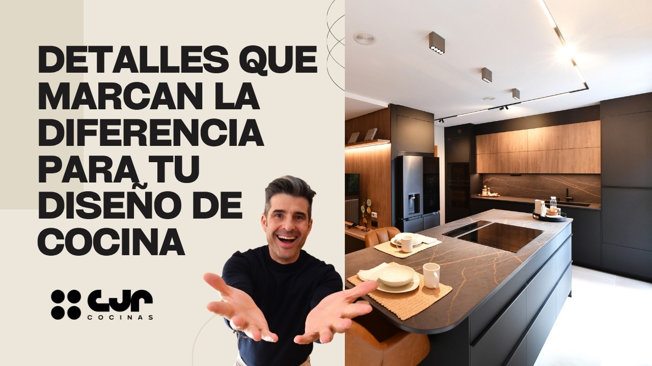 Cocina NEGRA MATE y MADERA con ISLA Dekton Laurent Cocinas CJR