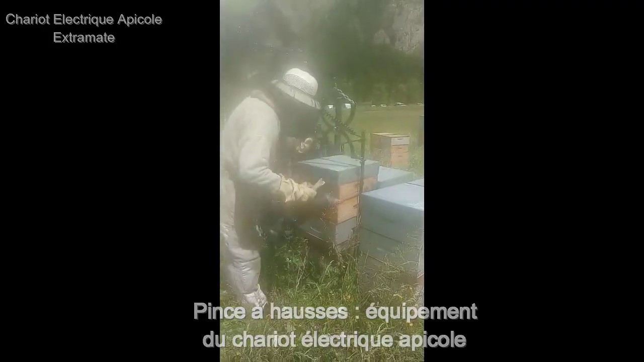 Pince à Hausses et Chariot Electrique Apicole Extramate en Récolte