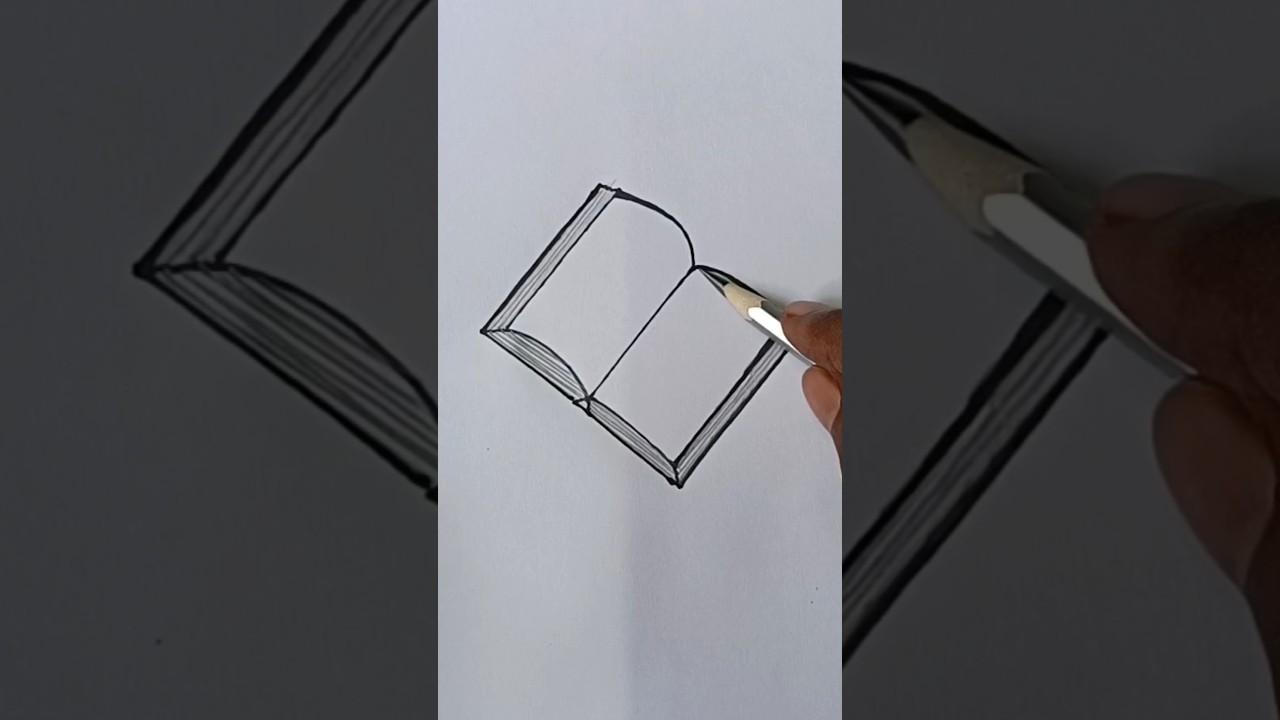 Easy open book drawing//khuli kitab#shorts