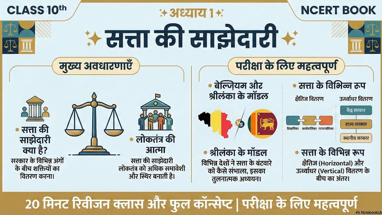 Class 10 Civics Chapter 1 सत्ता की साझेदारी | Power Sharing | Short Revision