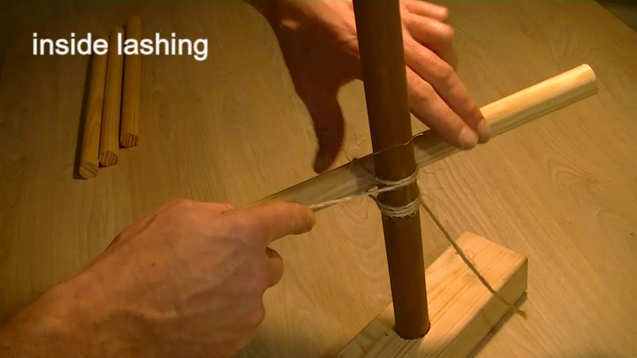 How to make a square lashing. | DIY | wood & rope