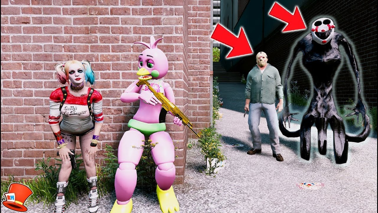 CAN THE ANIMATRONICS & HARLEY QUINN HIDE FROM REAPER PUPPET & JASON? (GTA 5 Mods FNAF)