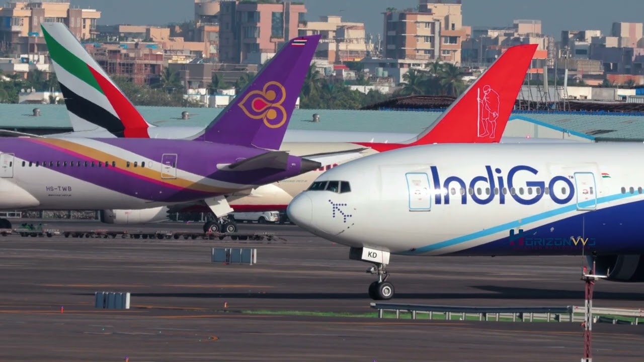 Mumbai India 🇮🇳 Plane Spotting Rush hour ! Close up Landing :Take off Plane Spotting MEGA Comp