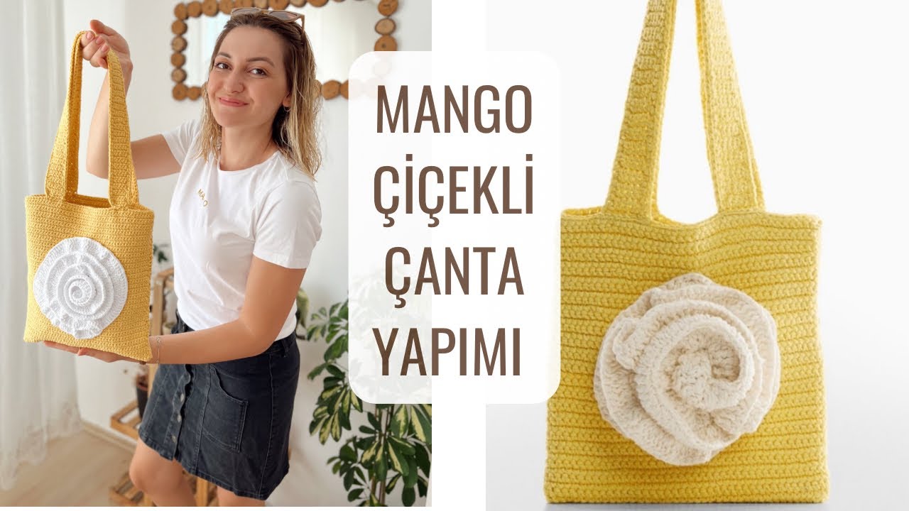 MANGO ÇİÇEKLİ ÇANTA YAPIMI 🌸 | ÖRGÜ ÇANTA YAPIMI #markachallenge