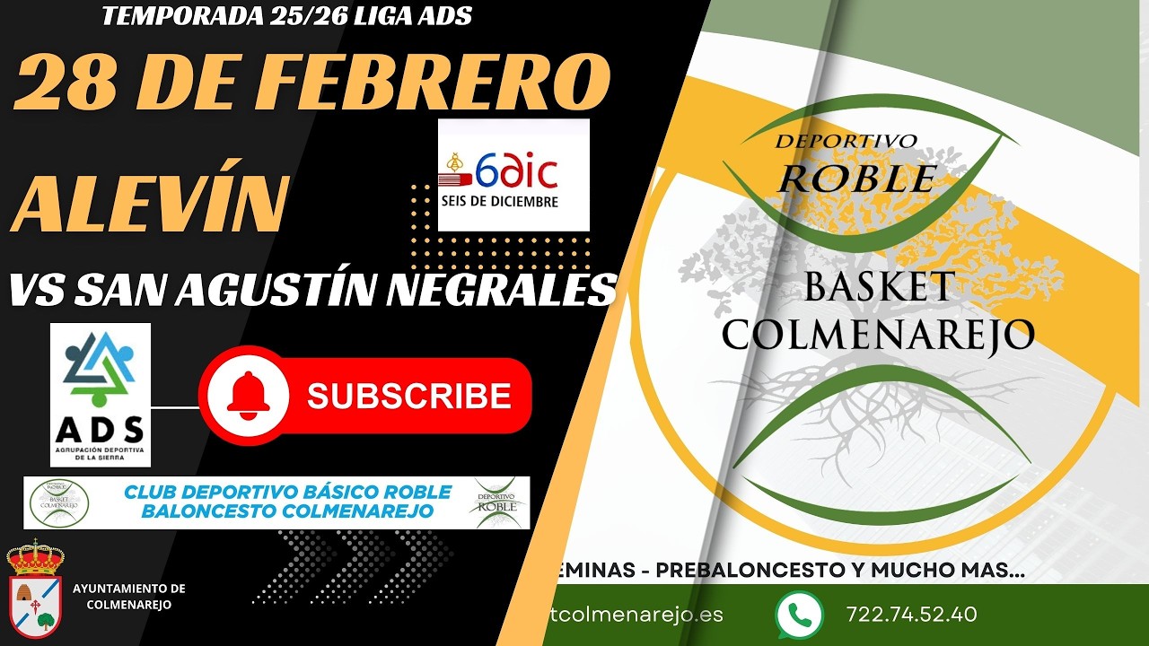 ADS Alevín 6 de Diciembre Colmenarejo Vs San Agustín Negrales  #ligaads #colmenarejo #cdbroble