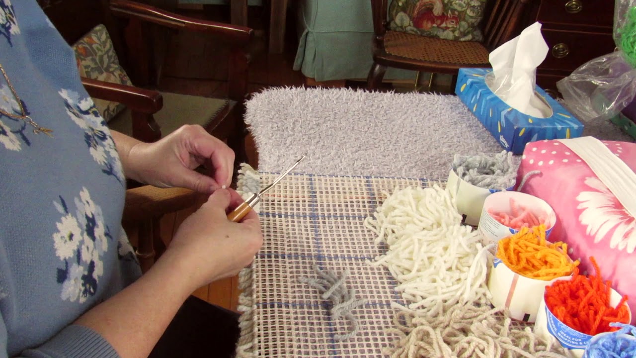 How to do a Folded Double Canvas Latch Hooked Edge