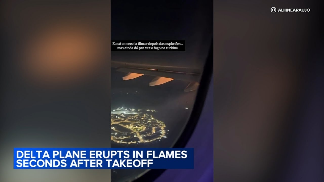 Самолет компании Delta, направлявшийся в Атланту, загорелся через несколько секунд после взлета и...