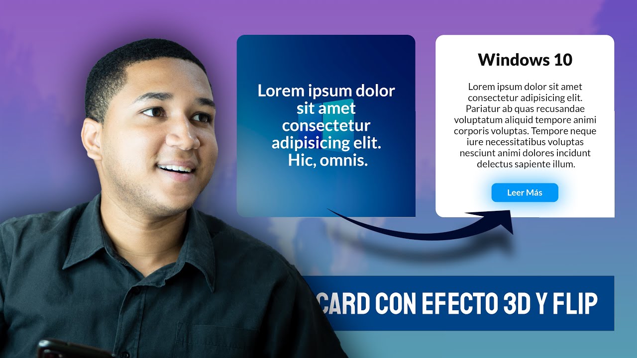 ✅Tarjetas con Efecto Flip en 3D solo con HTML y CSS