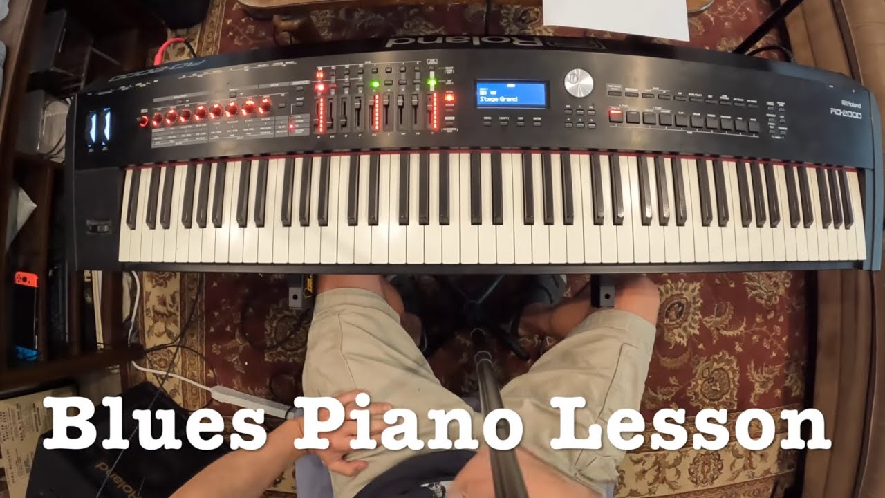 Blues Piano Lesson - Beginner/Intermediate/Advanced -   Shuffle/Scales/Riffs/Chords/Chromatics/Bass