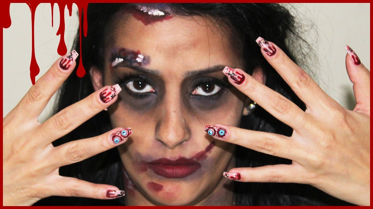 UNHAS DECORADAS HALLOWEEN - OLHOS SALTADOS ‹ Unhas da Lalá ›