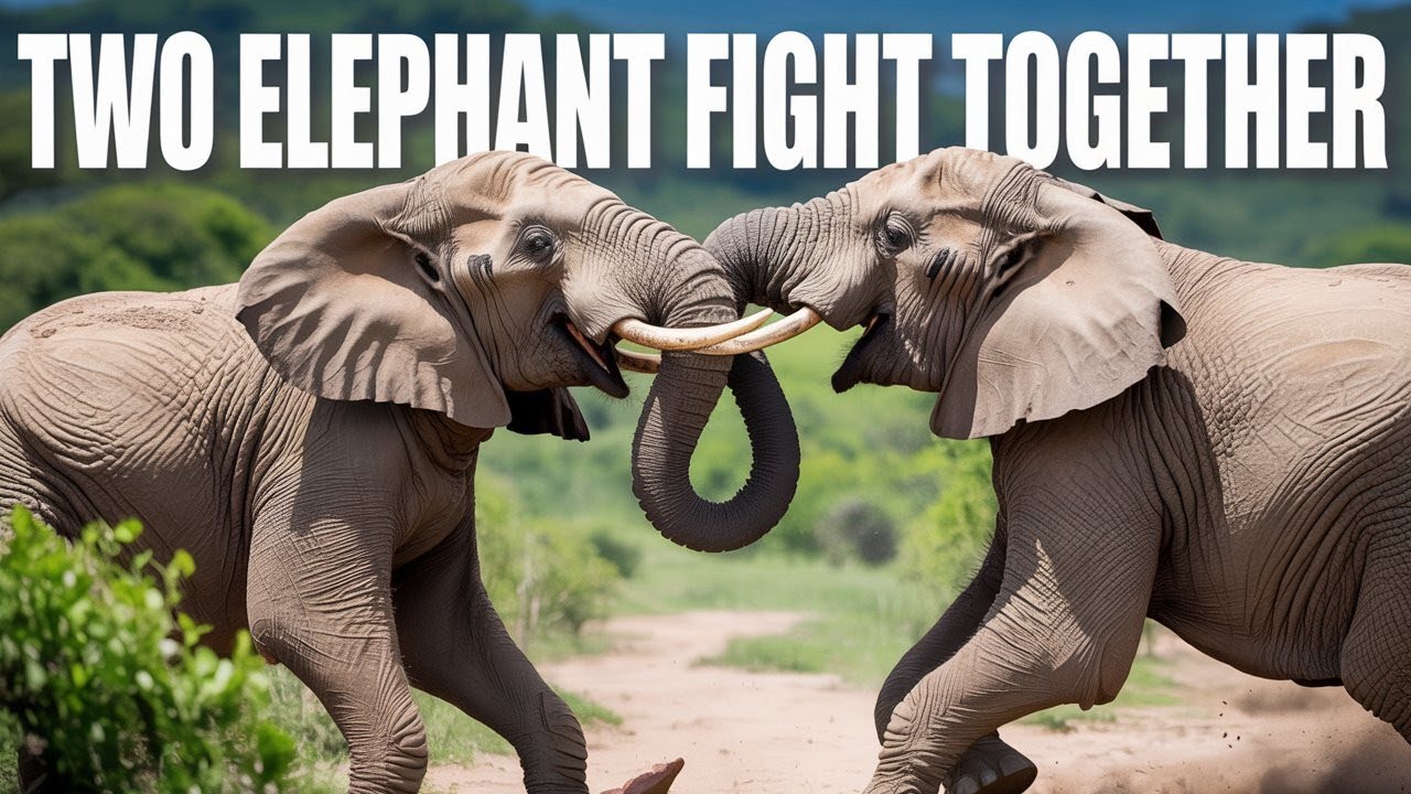 Dangerous Fight between two tusker elephants for territory #elephant #wildlife #nature #forest