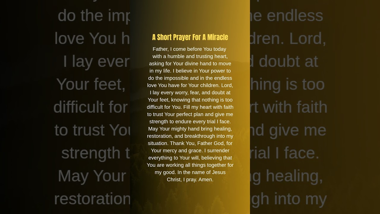 Say This Prayer Today and Watch God Move Miracles in Your Life 🙏 #christianshorts #godsays #viral