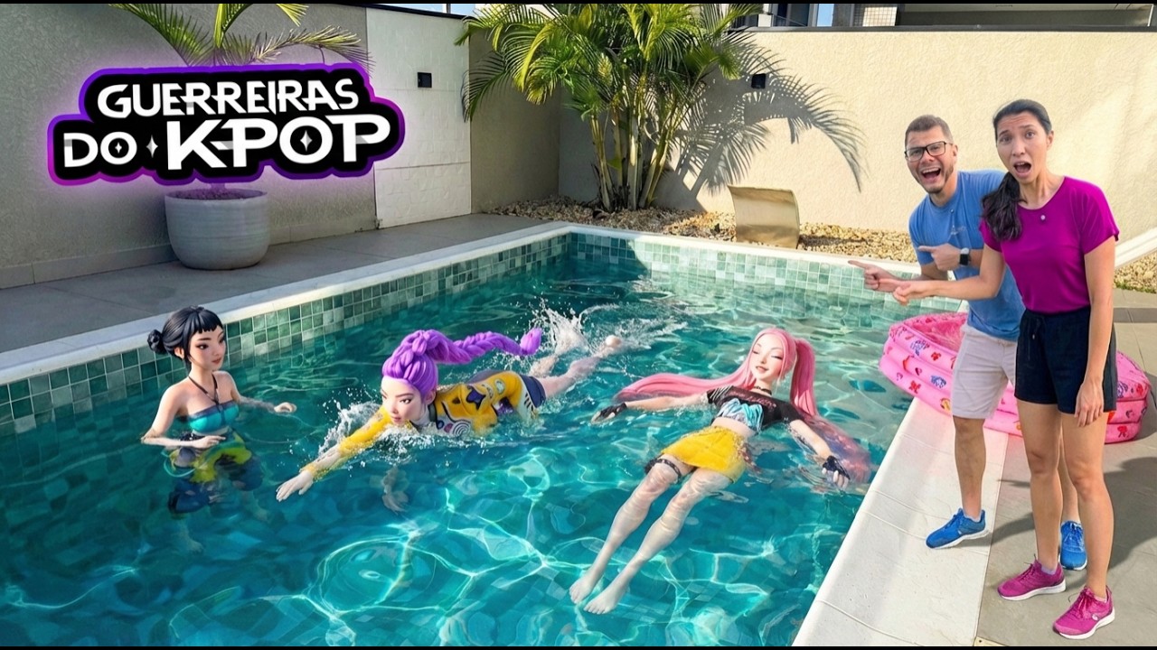 AS GUERREIRAS DO KPOP INVADIRAM NOSSA PISCINA ★ FAMÍLIA MASUDINHA ★ 4K