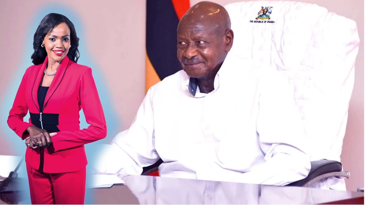President Museveni jokes with Global Anchor CGTN Beatrice Marshall