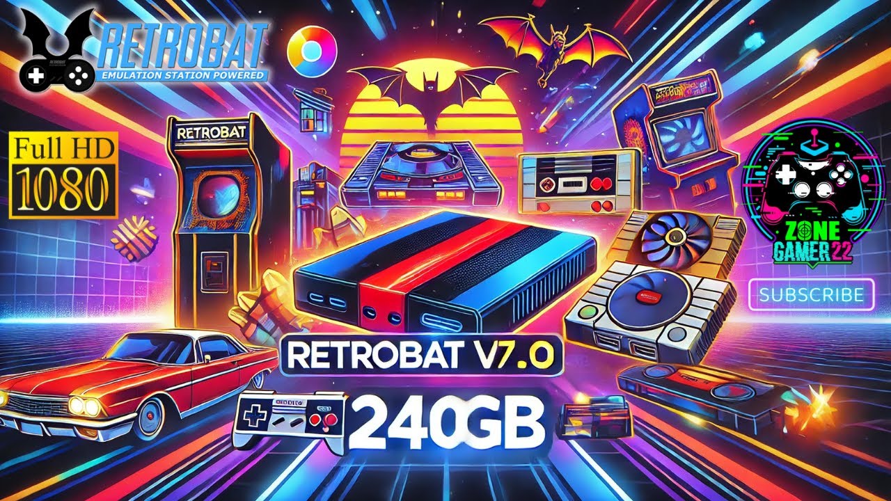RETROBAT✅Super Pack de 240GB V7.0.0 con 9050 Juegos✅82 Sistemas De Emulacion✅Todo Listo para Jugar✅