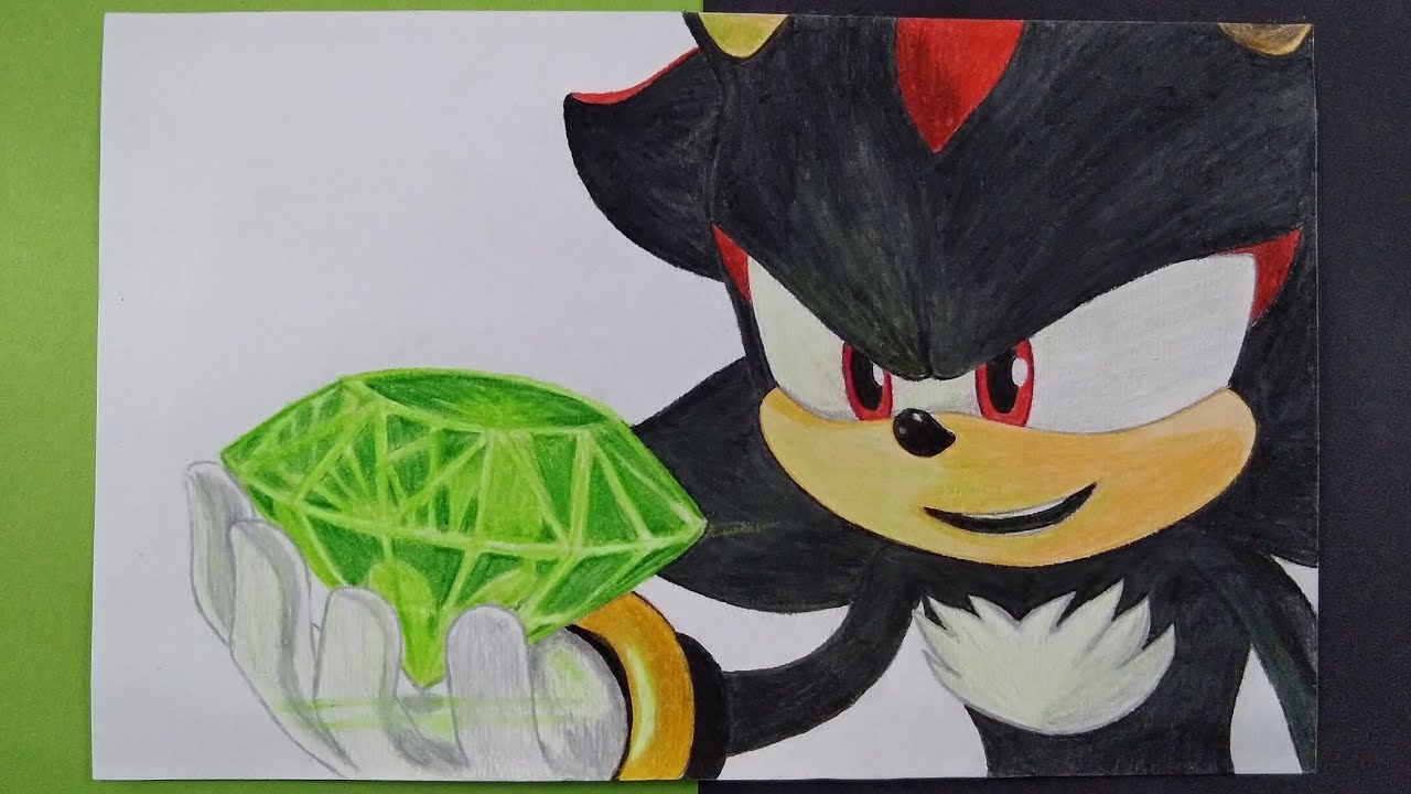 Dibujando a Shadow y la Esmeralda del Caos | Sonic Prime | Drawing Shadow and the Chaos Emerald