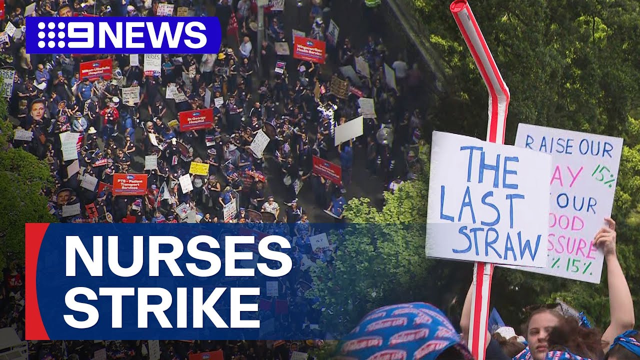 Some scheduled surgeries in NSW cancelled as nurses and midwives strike | 9 News Australia