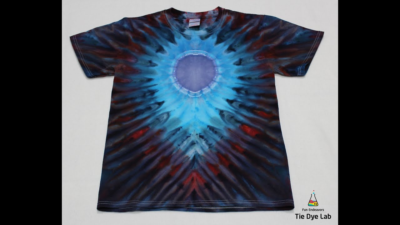 Center Circle Inclined Ice Dye Tie Dye Shirt