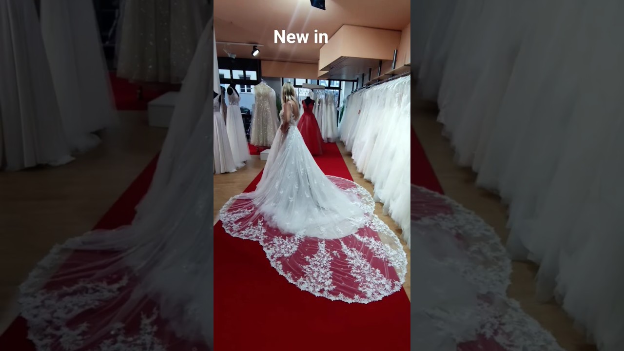 Brautkleid A-Linie mit Schleppe, neu eingetroffen!#brautmode#brautkleider #brautkleid#marburg#braut