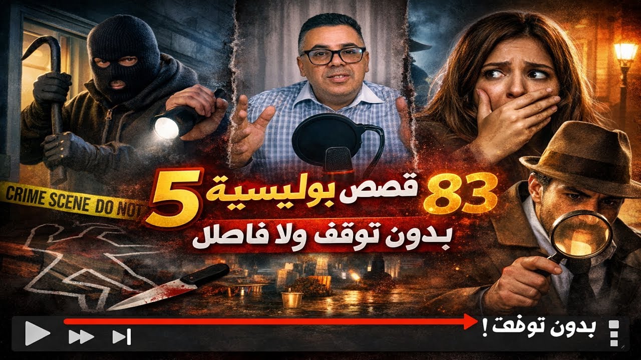 خماسية 83 خمس جرائم واقعية مرعبة 😨 قصص بوليسية طويلة بلا فواصل لعشاق السهر والطرق الطويلة