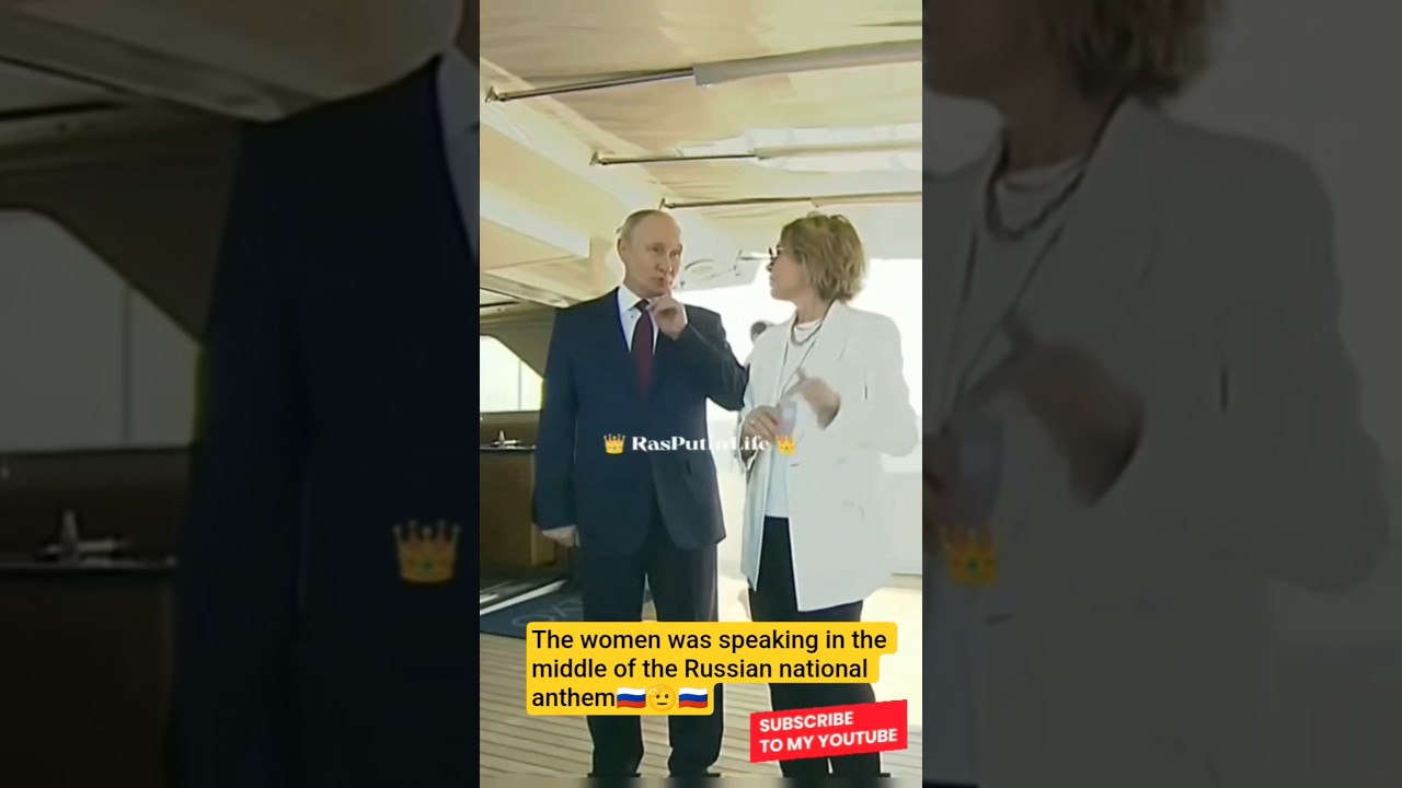 A woman was speaking in the middle of the Russian national anthem, Putin silenced her🇷🇺🫡#putin