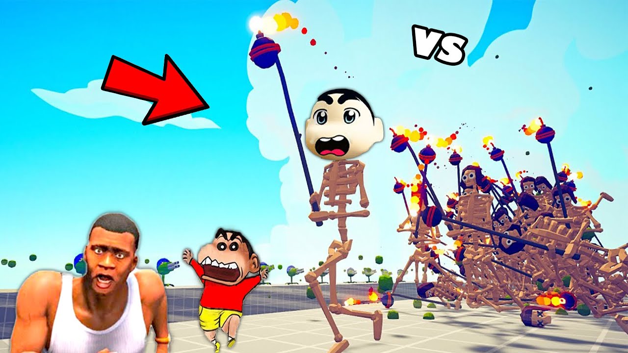 FRANKLIN Fight SHINCHAN in BATTLE TAB | shinchan and franklin fight| Totally accurate battle sim