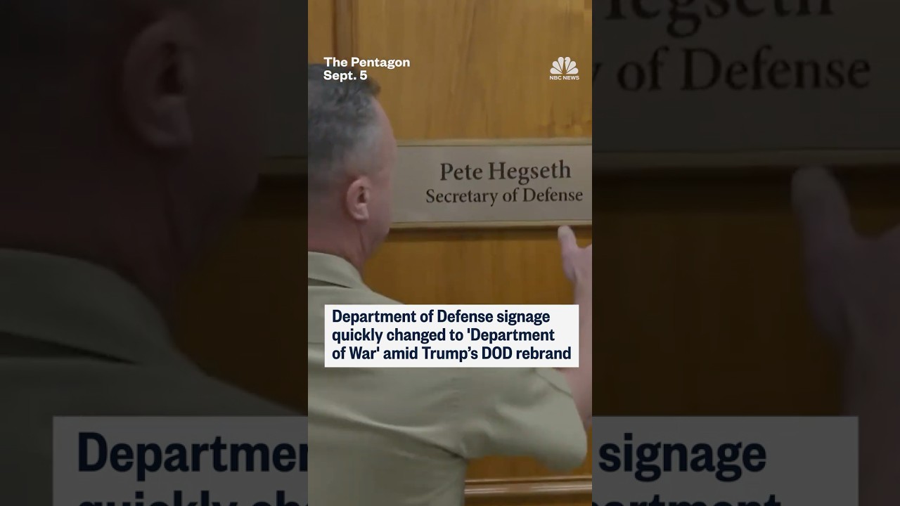 Department of Defense signage quickly changed to 'Department of War' amid Trump's DOD rebrand